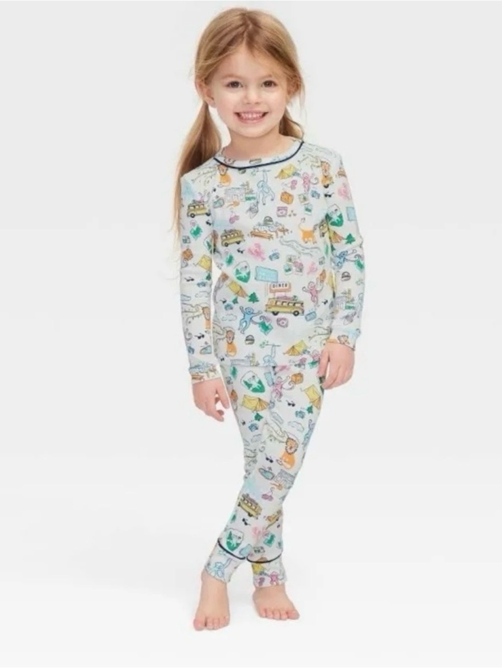 ROLLER RABBIT x TARGET Kids “Road Trip” Pajama Set Playful Colorful Cheerful Fun